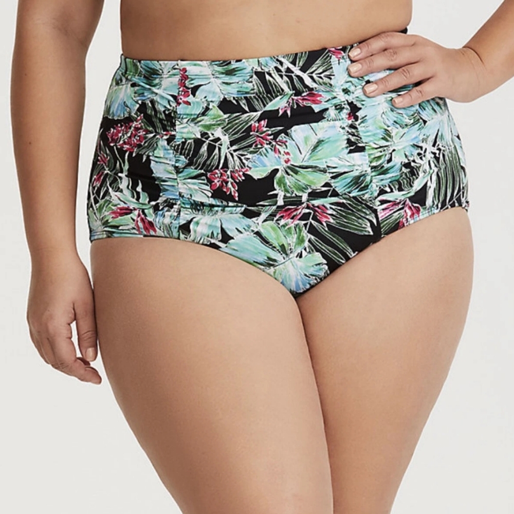 Torrid Tropical Retro Swim Bottoms Size 2 2X See My LOVE NOTES